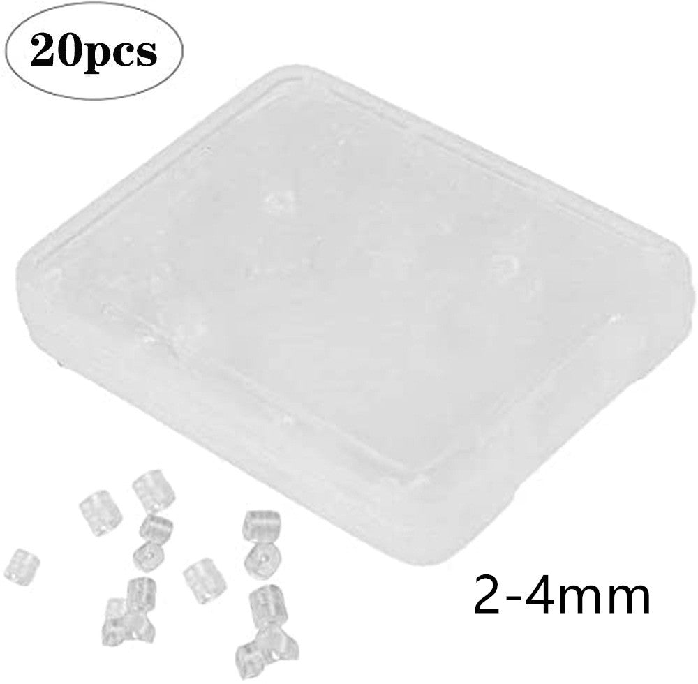 20 clear plastic clips in 2-4mm size for skin tag, mole, and wart removal equipment.