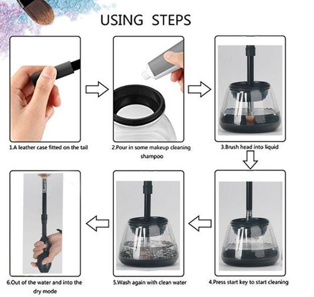 Professional Electric Auto Make Up Brushes Washing Tool Dry in Seconds Protect Bristle