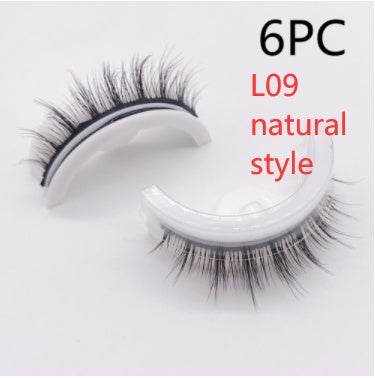 Reusable Mink Lashes - Luxurious 3D False Eyelashes L09 natural style Square box in four colors 6PCS