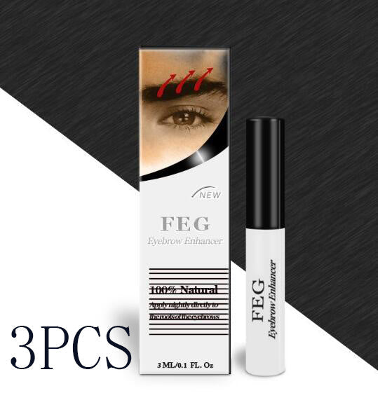 FEG Eyelash Enhancer - Eyelash growth serum in a white and black packaging on a dark background