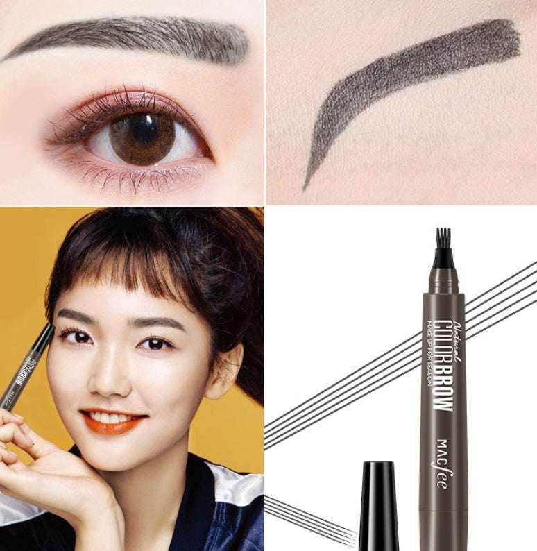 Waterproof Eyebrow Pencil - Sweatproof Precision Tool Grey black