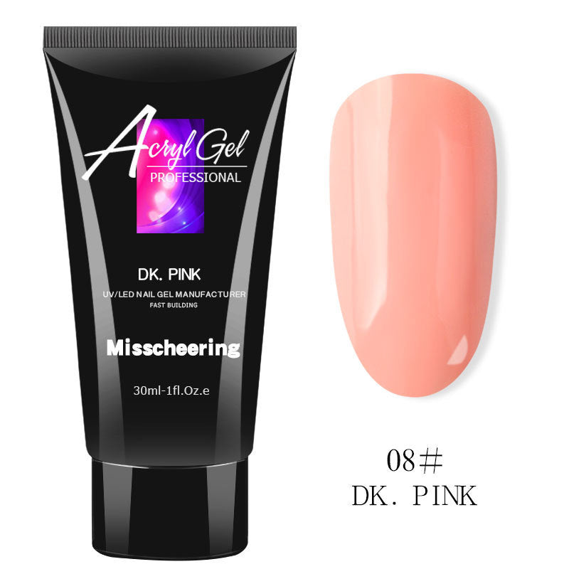 Painless Extension Glue Nail Art Without Paper Tray Fast Extension Crystal Glue in Dark Pink color