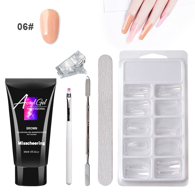 Painless Extension Gel Nail Art Without Paper Holder Quick Model Painless Crystal Gel Set from 6ixDrips cosmetics brand. Product includes gel nail polish, nail art tools, nail extensions, and other nail accessories.