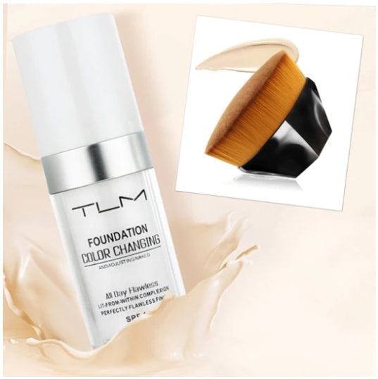 Temperature Liquid Foundation Concealer from 6ixDrips - Natural Makeup with Versatile Brush