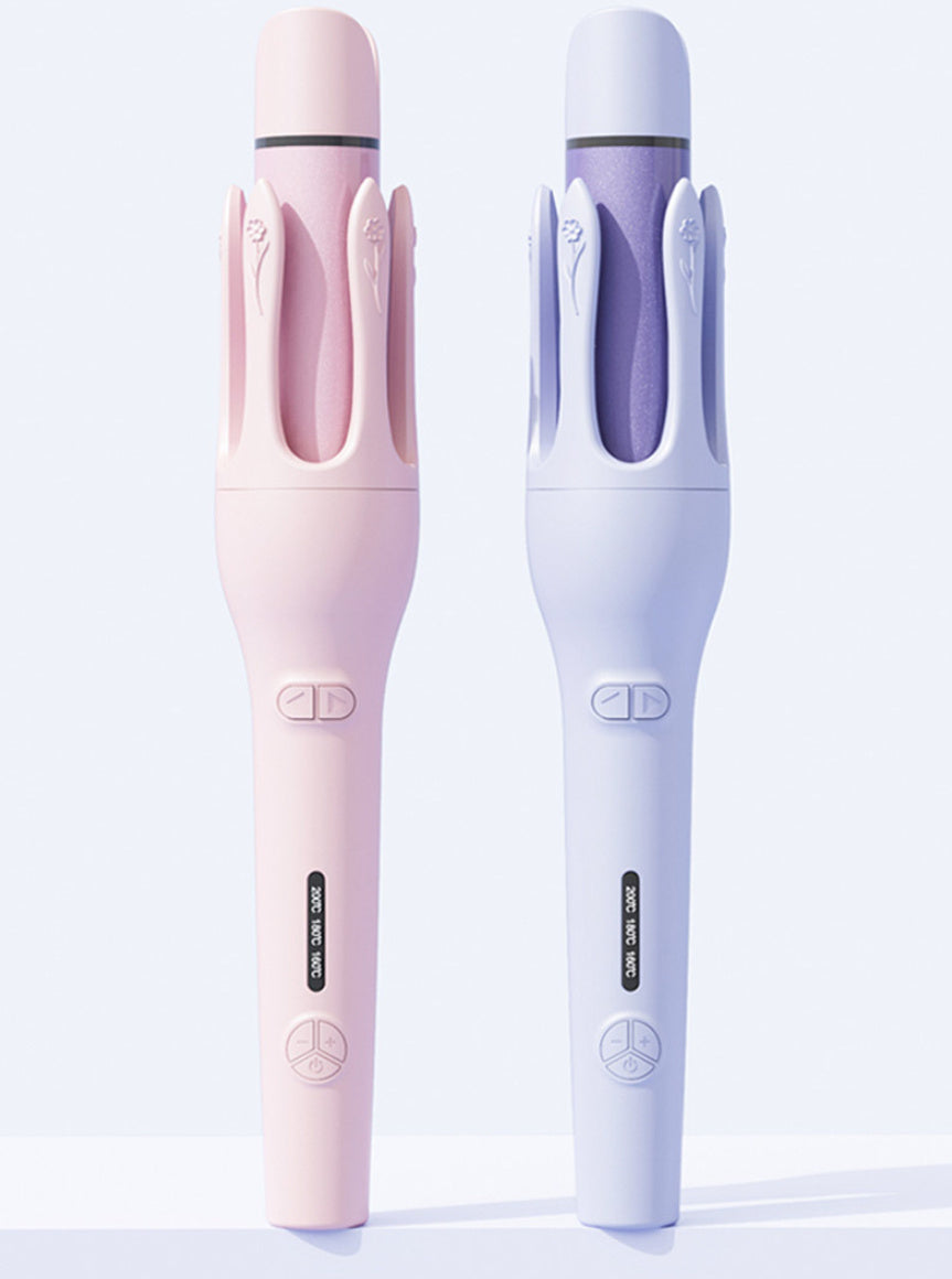 Sleek and modern dual-function hair styling tools in pink and purple, with ceramic heating elements for straightening or curling hair.