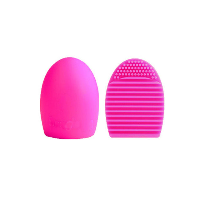 Silicone Makeup Brush Wash Egg, Vibrant Pink Color, Ergonomic Design for Cleaning and Keeping Makeup Brushes Clean