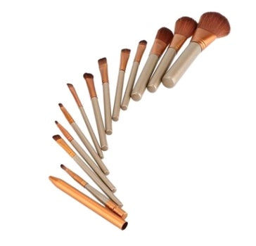 15-Piece Professional Makeup Brush Set with Portable Case