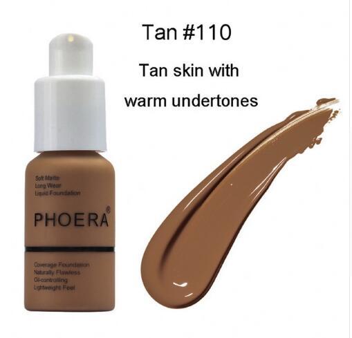 Tan #110 concealer foundation with a warm undertone, displayed on a white background.