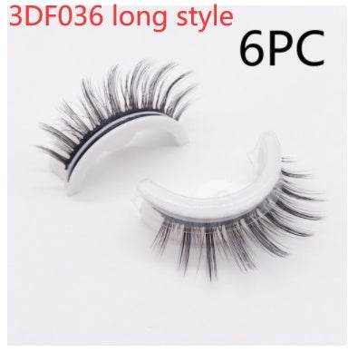 Reusable Mink Lashes - Luxurious 3D False Eyelashes 3DF036 long style PVC round box 6PCS