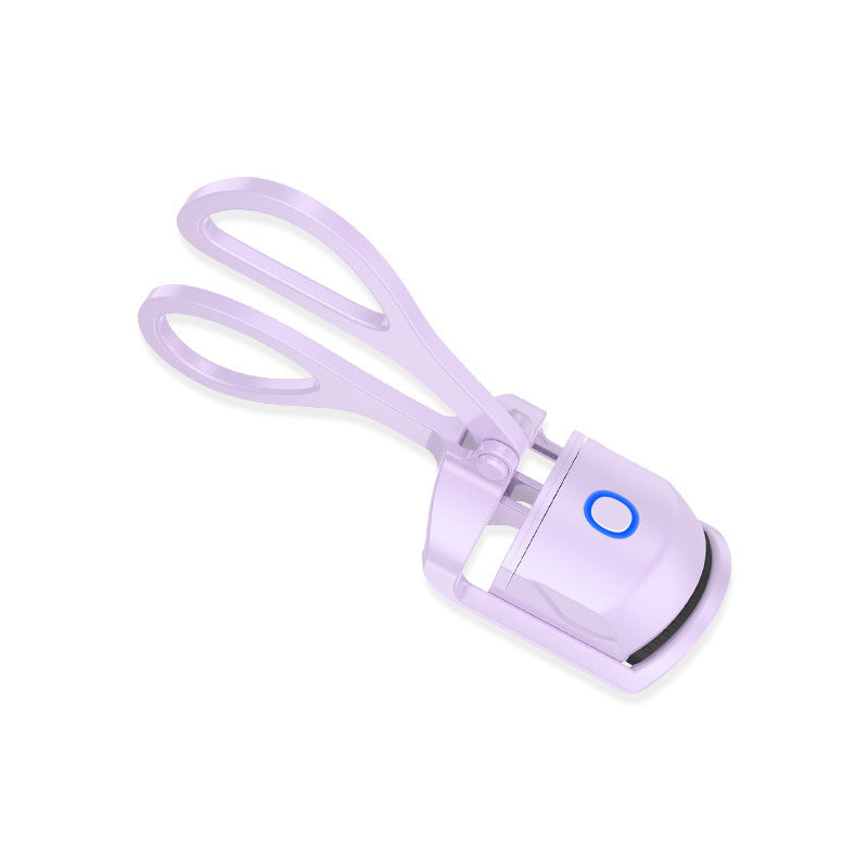 Heated electric mini eyelash curler with temperature control