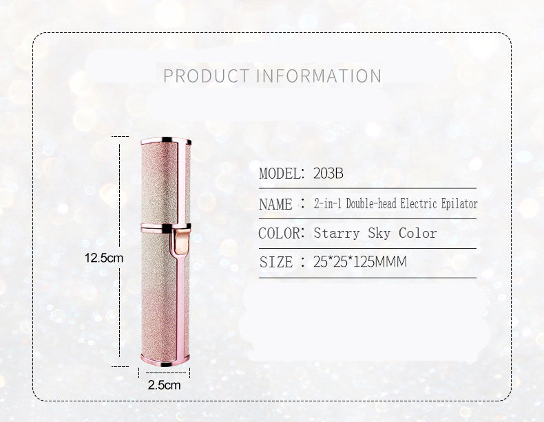 Compact electric trimmer with starry sky color design for precise brow and facial hair grooming