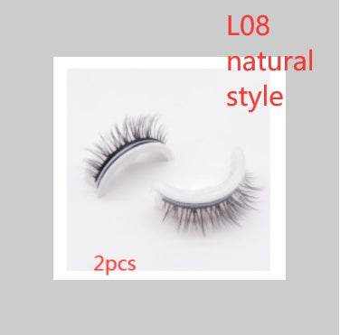 Reusable Mink Lashes - Luxurious 3D False Eyelashes L08 natural style Square box in four colors 2PCS