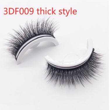 Reusable Mink Lashes - Luxurious 3D False Eyelashes 3DF009 thick style PVC round box 1PC