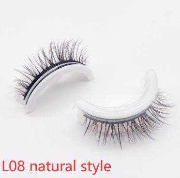 Reusable Mink Lashes - Luxurious 3D False Eyelashes L08 natural style Crystal box 1PC