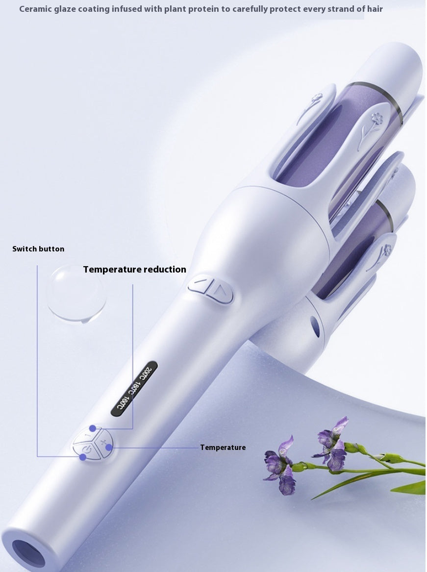 Ceramic hair straightener and curler with plant protein coating for hair protection