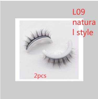 Reusable Mink Lashes - Luxurious 3D False Eyelashes L09 natural style Square box in four colors 2PCS