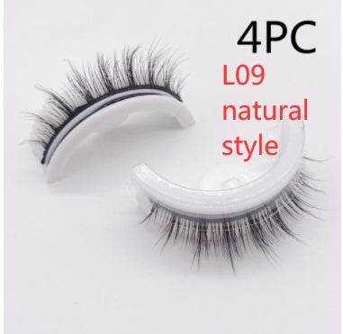 Reusable Mink Lashes - Luxurious 3D False Eyelashes L09 natural style Square box in four colors 4PCS