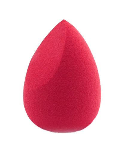 Vibrant red makeup blending sponge for effortless application and flawless finish.