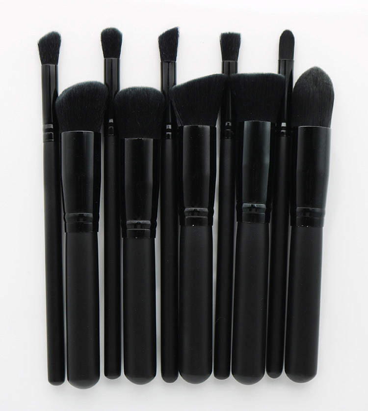 10-Piece Makeup Brush Set with Wooden Handles