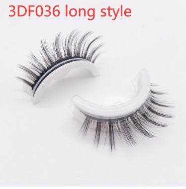 Reusable Mink Lashes - Luxurious 3D False Eyelashes 3DF036 long style PVC round box 1PC