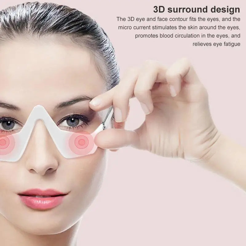 3D eye and face contour beauty instrument with micro-current pulse to relax and reduce eye fatigue