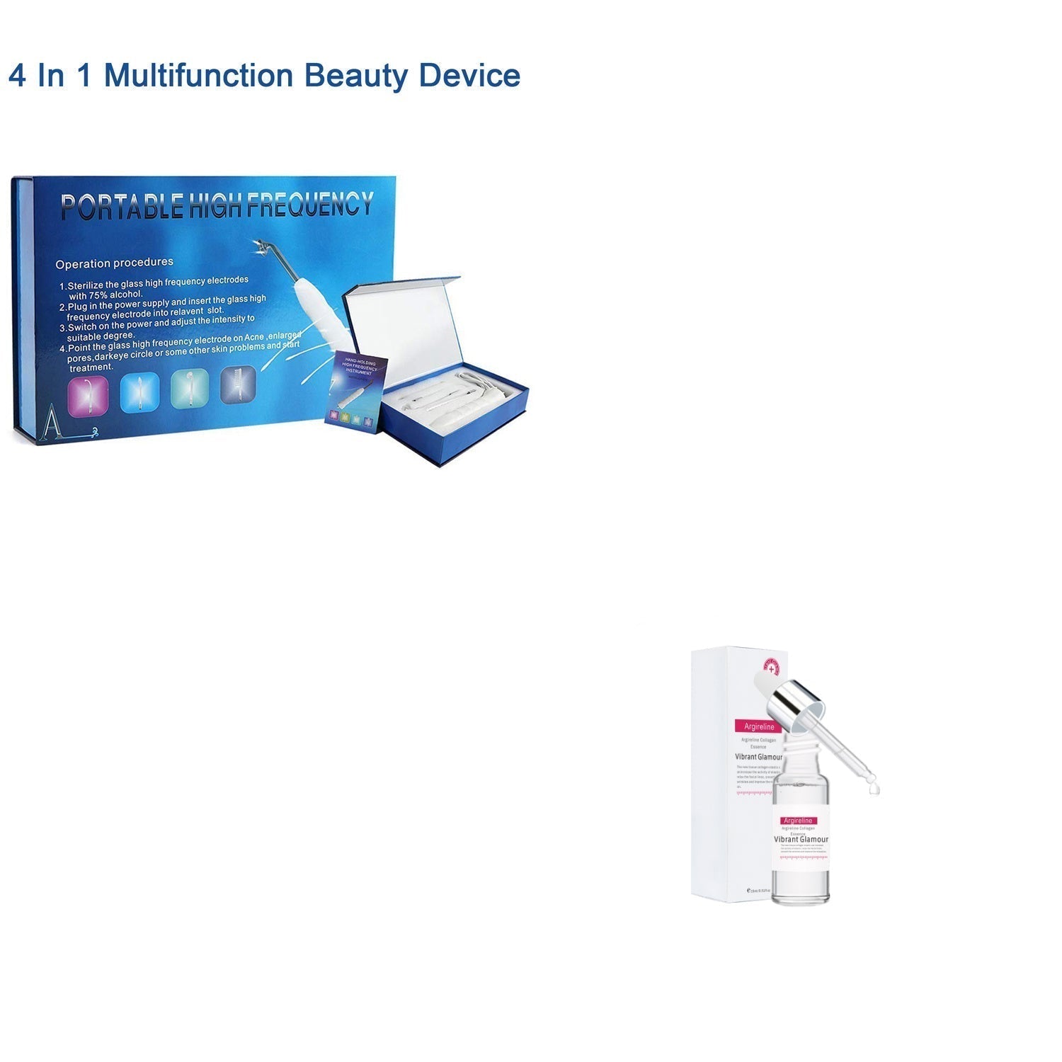 4-in-1 multifunctional beauty device with facial steamer, LED light therapy, and skincare serum