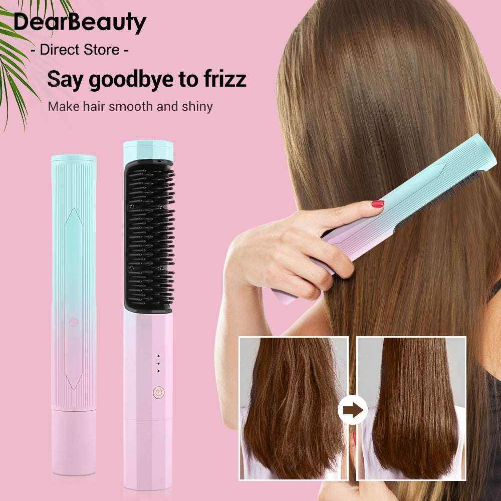 Portable Wireless Rechargeable Hair Straightener Curler