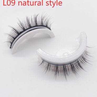 Reusable Mink Lashes - Luxurious 3D False Eyelashes L09 natural style PVC round box 1PC