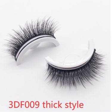 Reusable Mink Lashes - Luxurious 3D False Eyelashes 3DF009 thick style Crystal box 1PC