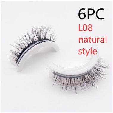 Reusable Mink Lashes - Luxurious 3D False Eyelashes L08 natural style Square box in four colors 6PCS