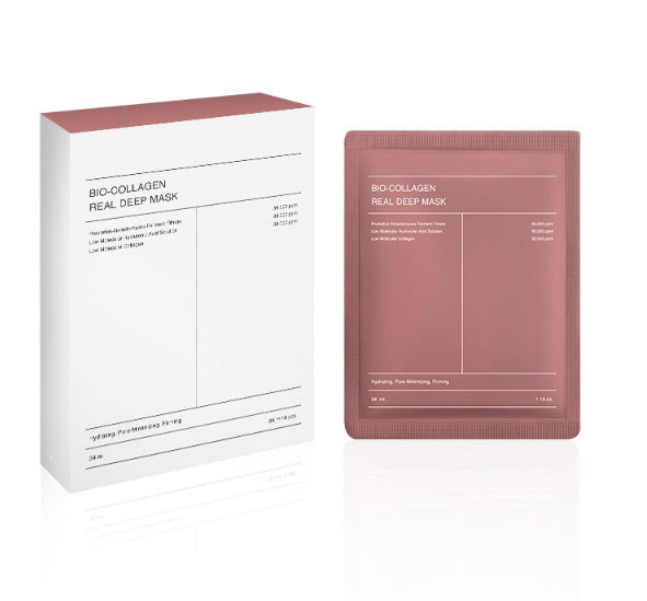 Bio-Collagen facial deep mask in a pink and white box with product image