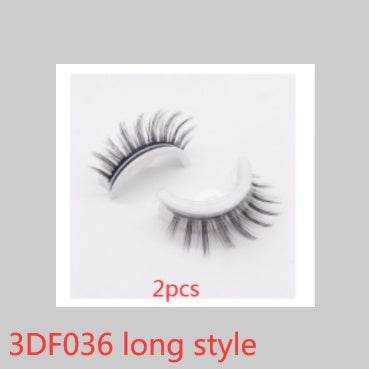 Reusable Mink Lashes - Luxurious 3D False Eyelashes 3DF036 long style Crystal box 2PCS