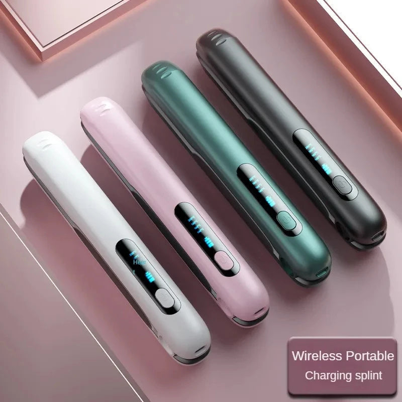 Wireless Hair Straightener Flat Iron Mini 2-in-1 Roller in USB 5000mAh Rechargeable Design