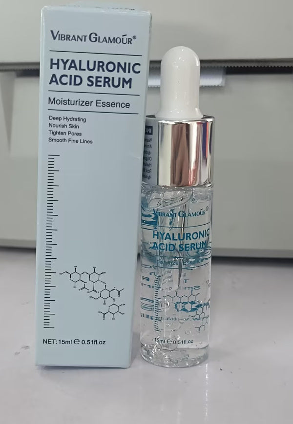 Hyaluronic Acid Serum: Moisturizing cosmetic product with hydrating formula and minimalist packaging design.