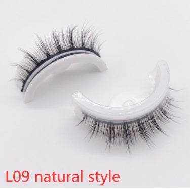 Reusable Mink Lashes - Luxurious 3D False Eyelashes L09 natural style Crystal box 1PC