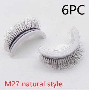 Reusable Mink Lashes - Luxurious 3D False Eyelashes M27 natural style Crystal box 6PCS