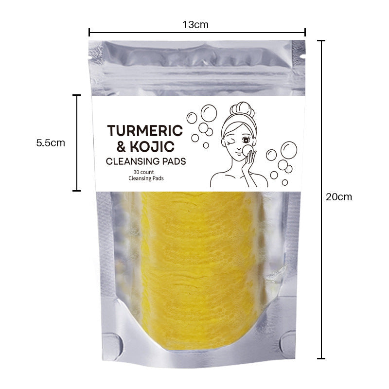 Turmeric & Kojic Compressed Facial Cleansing Pads in Packaging