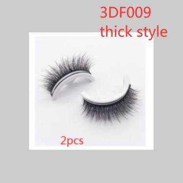 Reusable Mink Lashes - Luxurious 3D False Eyelashes 3DF009 thick style Square box in four colors 2PCS