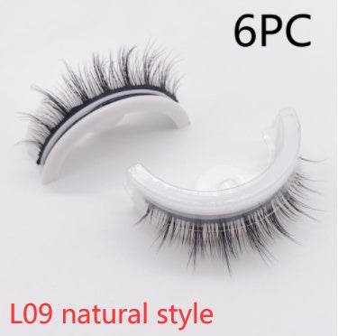 Reusable Mink Lashes - Luxurious 3D False Eyelashes L09 natural style Crystal box 6PCS