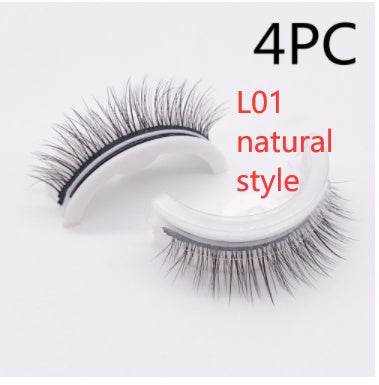 Reusable Mink Lashes - Luxurious 3D False Eyelashes L01 natural style Square box in four colors 4PCS