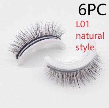 Reusable Mink Lashes - Luxurious 3D False Eyelashes L01 natural style Square box in four colors 6PCS