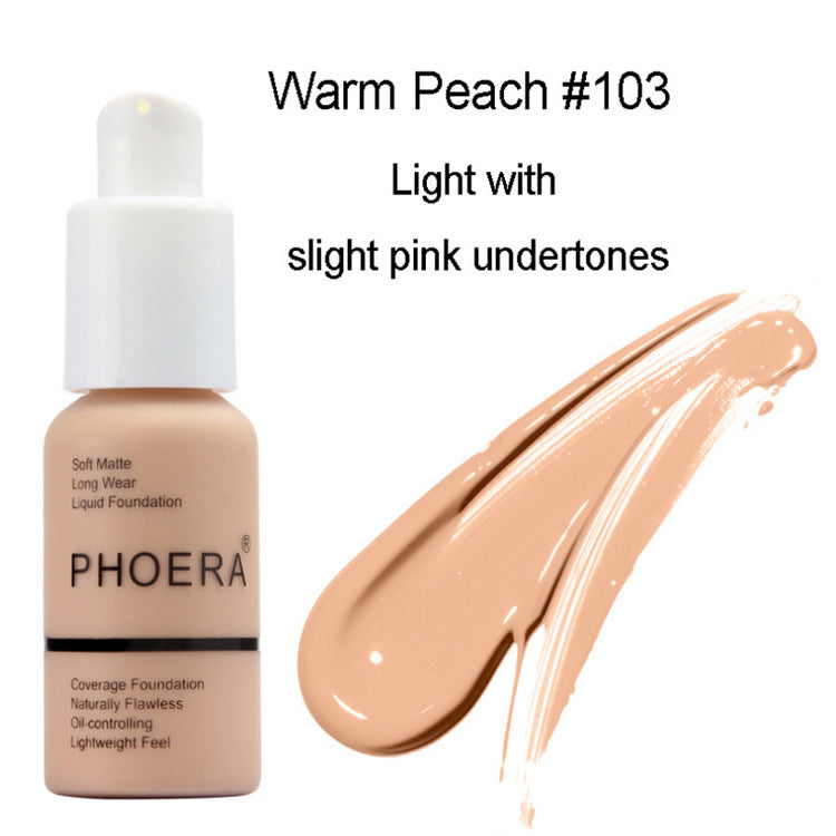 Warm Peach #103 Light with slight pink undertones coverage foundation