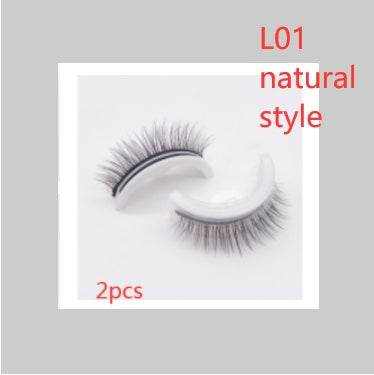 Reusable Mink Lashes - Luxurious 3D False Eyelashes L01 natural style Square box in four colors 2PCS