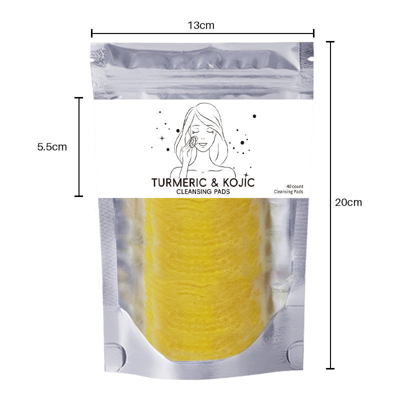 Turmeric & Kojic Exfoliating Cleansing Facial Pads, Compressed Skin Care Tools