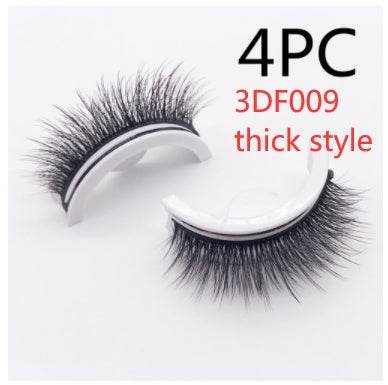 Reusable Mink Lashes - Luxurious 3D False Eyelashes 3DF009 thick style Square box in four colors 4PCS