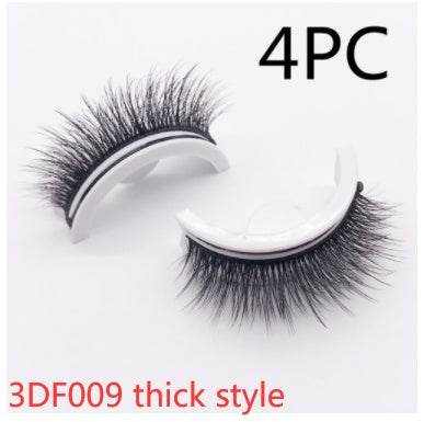 Reusable Mink Lashes - Luxurious 3D False Eyelashes 3DF009 thick style Crystal box 4PCS