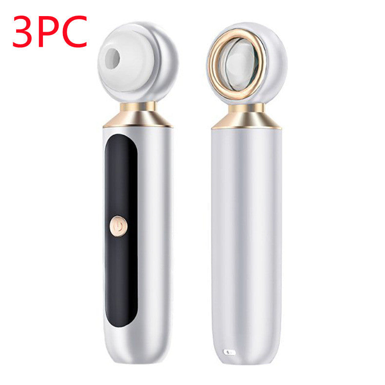 Portable Visual Blackhead Meter Household USB Electric Magnifying Glass in white and gold colors