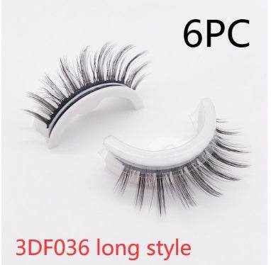 Reusable Mink Lashes - Luxurious 3D False Eyelashes 3DF036 long style Crystal box 6PCS