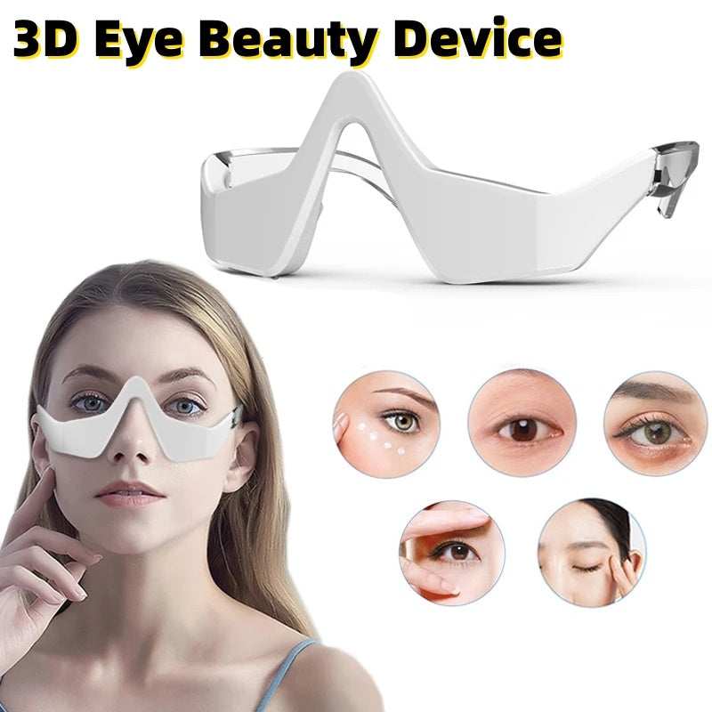 Sleek 3D eye beauty device with micro-current pulses to relax and reduce eye strain.