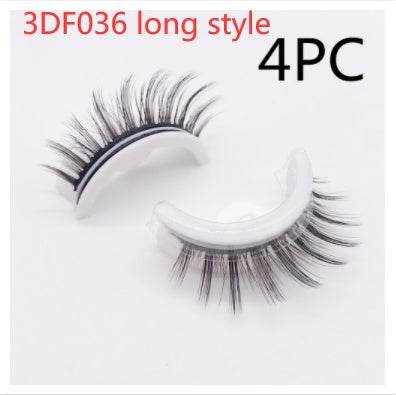 Reusable Mink Lashes - Luxurious 3D False Eyelashes 3DF036 long style PVC round box 4PCS